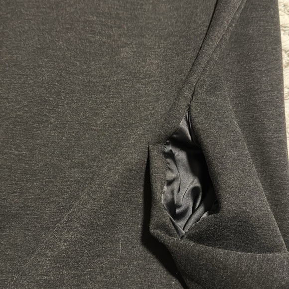 Express Gray Shift Dress Size Small Cowl Neck Cap Sleeves Zip Back Pockets - Picture 6 of 7